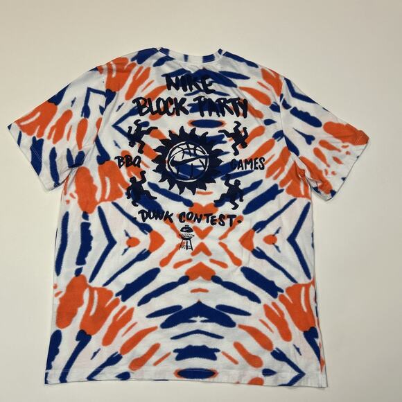 Nike Tee Shirt Mens Size Large Tie Dye Basketball Block Party Dunk Contest Logo - Picture 2 of 13